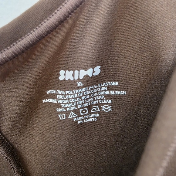 Skims Brown Fits Everybody Stretchy Sleeveless Fitted Mini Slip Dress Size XL - Picture 3 of 5